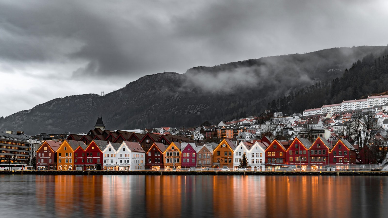 panorama city view Bergen