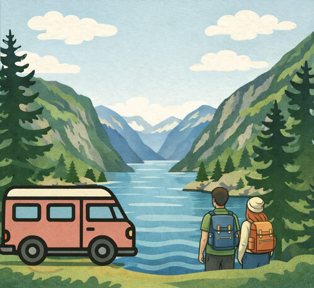 couple in fjord norway